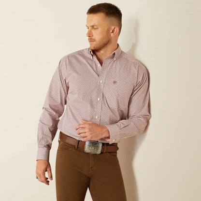 MNS Wrinkle Free Avery Classic Fit Shirt BRICK/RED - 10054689