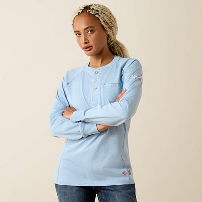 FR Air Henley Top - Colony Blue Heather