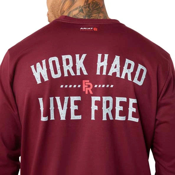 Ribbed crewneck and cuffs help maintain shape and provide a comfortable fit
Screen-printed graphic