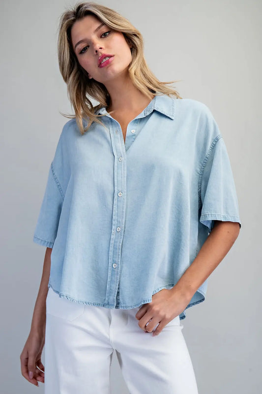 sleeved button down shirt