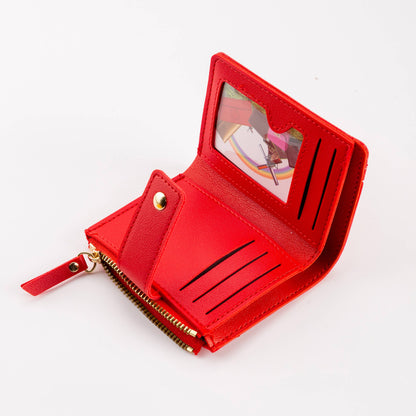 Hana - Compact Diamond-Stitched Pattern ID Window Wallet