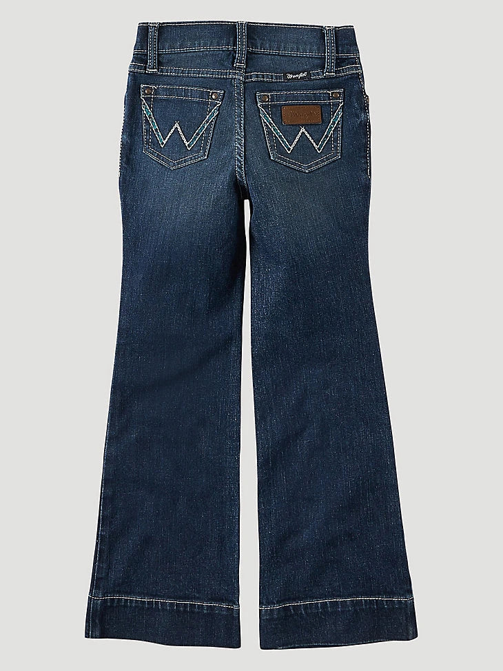 Pair of blue jeans on a light gray background