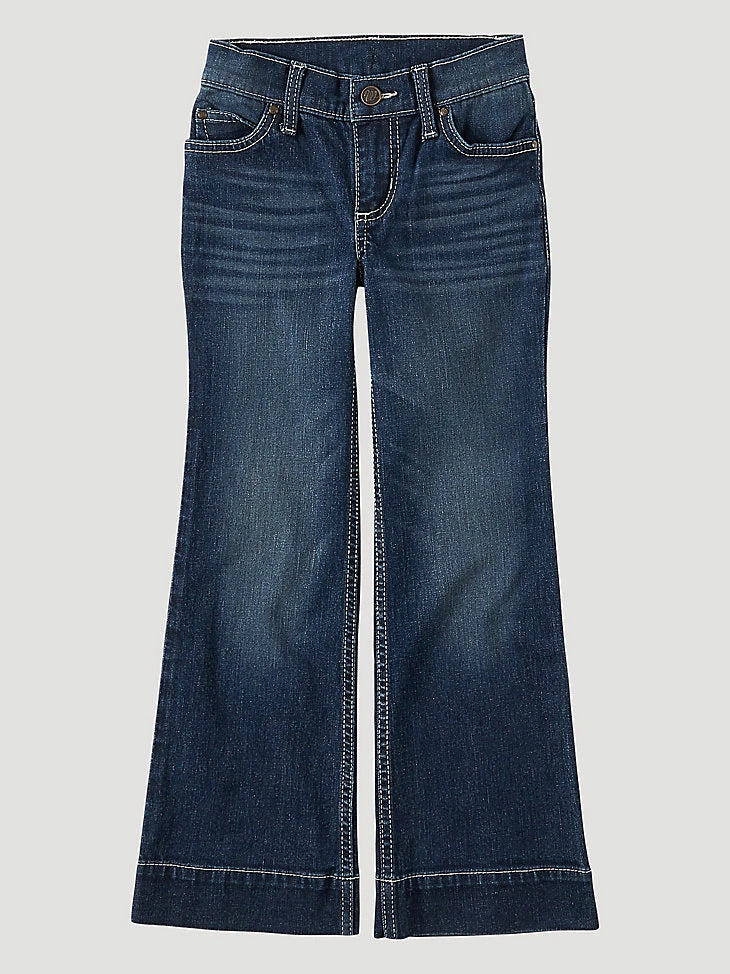 Pair of blue jeans on a light gray background