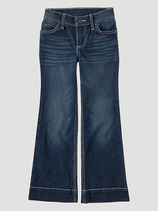 Pair of blue jeans on a light gray background