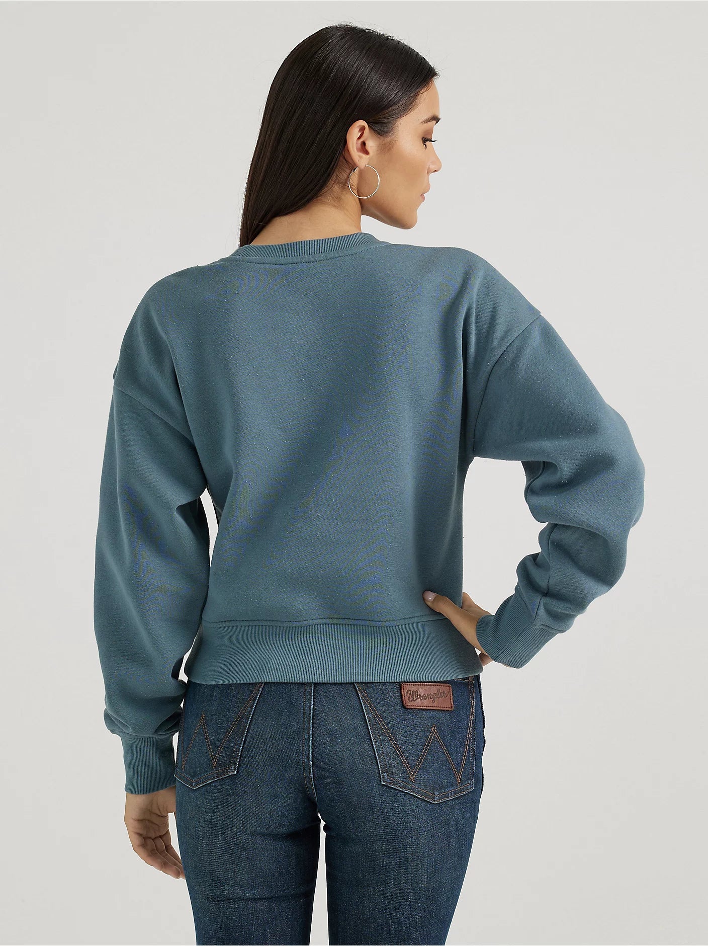 Wrangler Ladies Shabby Logo Blue Pullover - 112356685