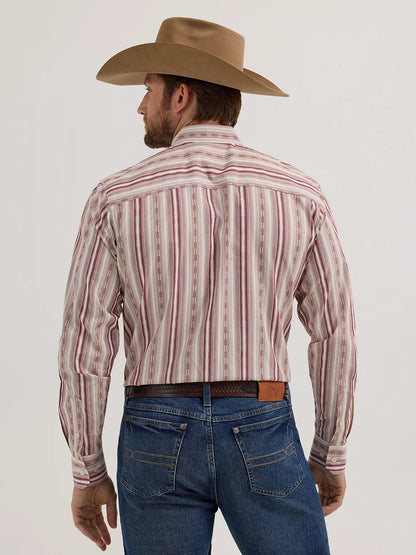 WRANGLER CODY JOHNSON RED STRIPE PRINT - MENS SHIRT