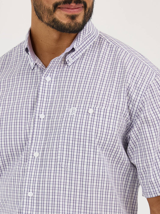 Wrangler® George Strait Collection One Pocket Short Sleeve Shirt - Purple