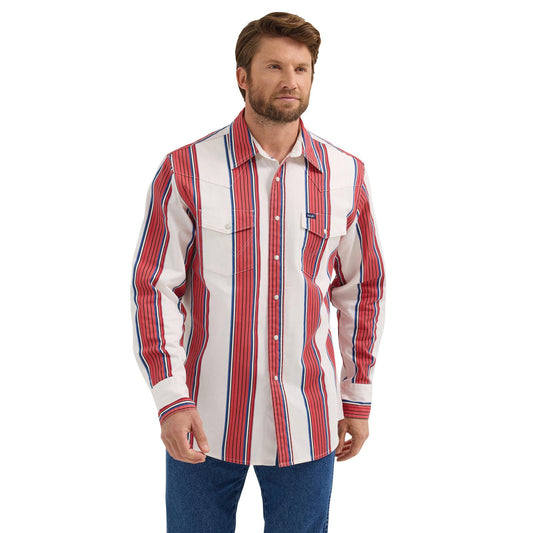 MEN'S  Wrangler® Vintage Inspired Long Sleeve Shirt - Brushpopper Stripe