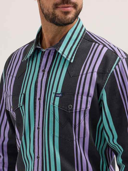 Vintage-Inspired Brushpopper Western Snap Workshirt