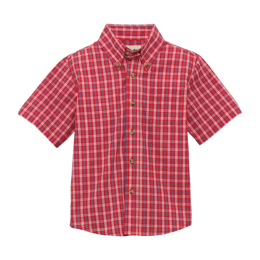 Boys Riata® Short Sleeve Shirt  - Red