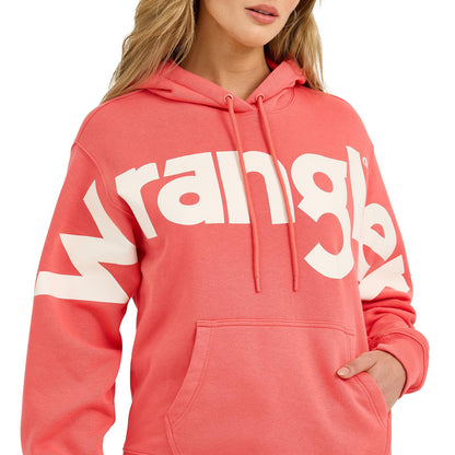 Wrangler Retro Punchy Sweatshirt Hoodie - Coral