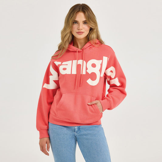 Wrangler Retro Punchy Sweatshirt Hoodie - Coral