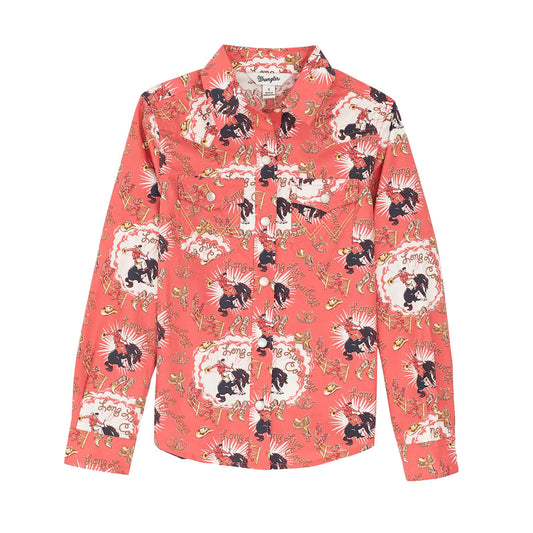 Girls Western Snap Shirt - Pink