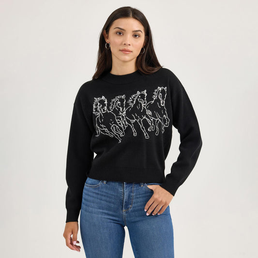 Wrangler Retro® Western Vintage Sweater Crew - Black