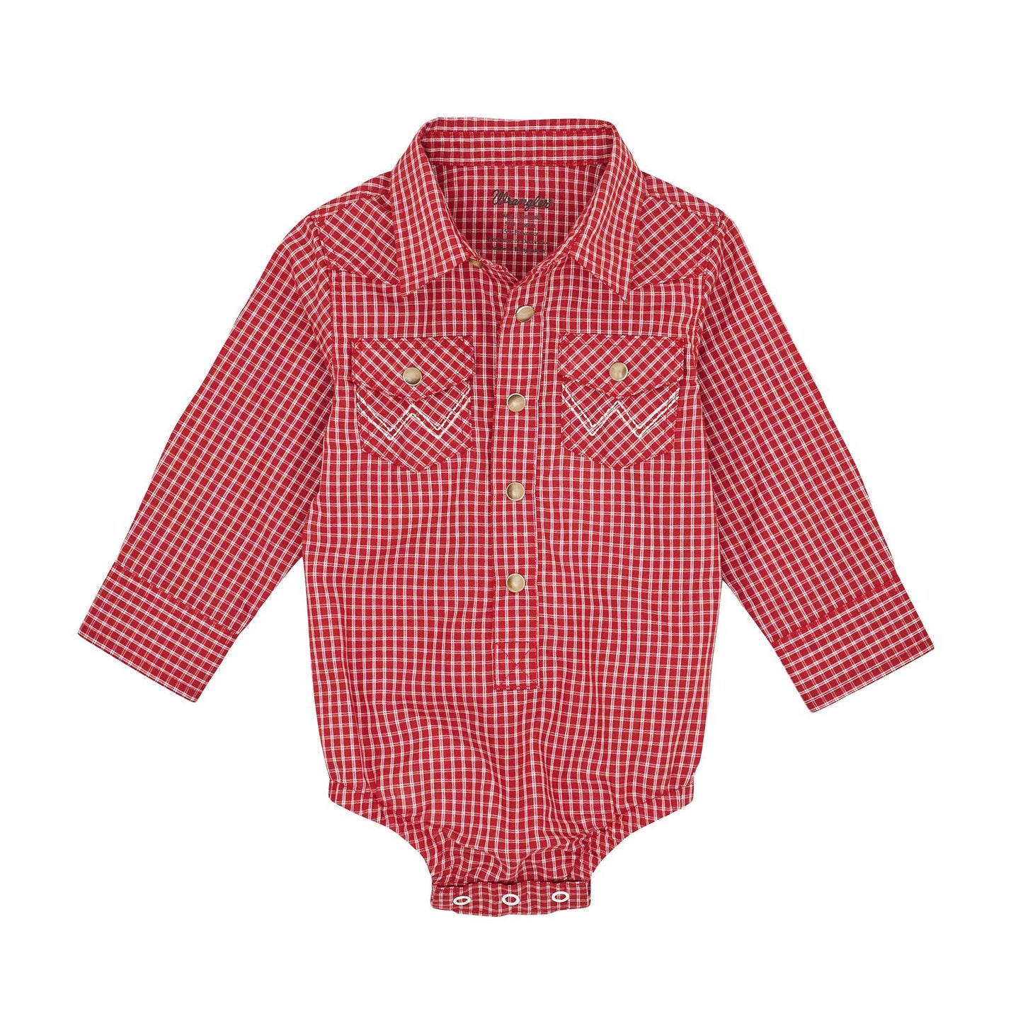 Wrangler® Baby Boy Long Sleeve Bodysuit - Red