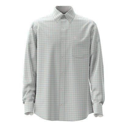 Wrangler® George Strait Collection One Pocket Long Sleeve Shirt - White/Nile Blue