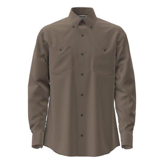 Wrangler® George Strait Collection Two Pocket Long Sleeve Shirt - Walnut