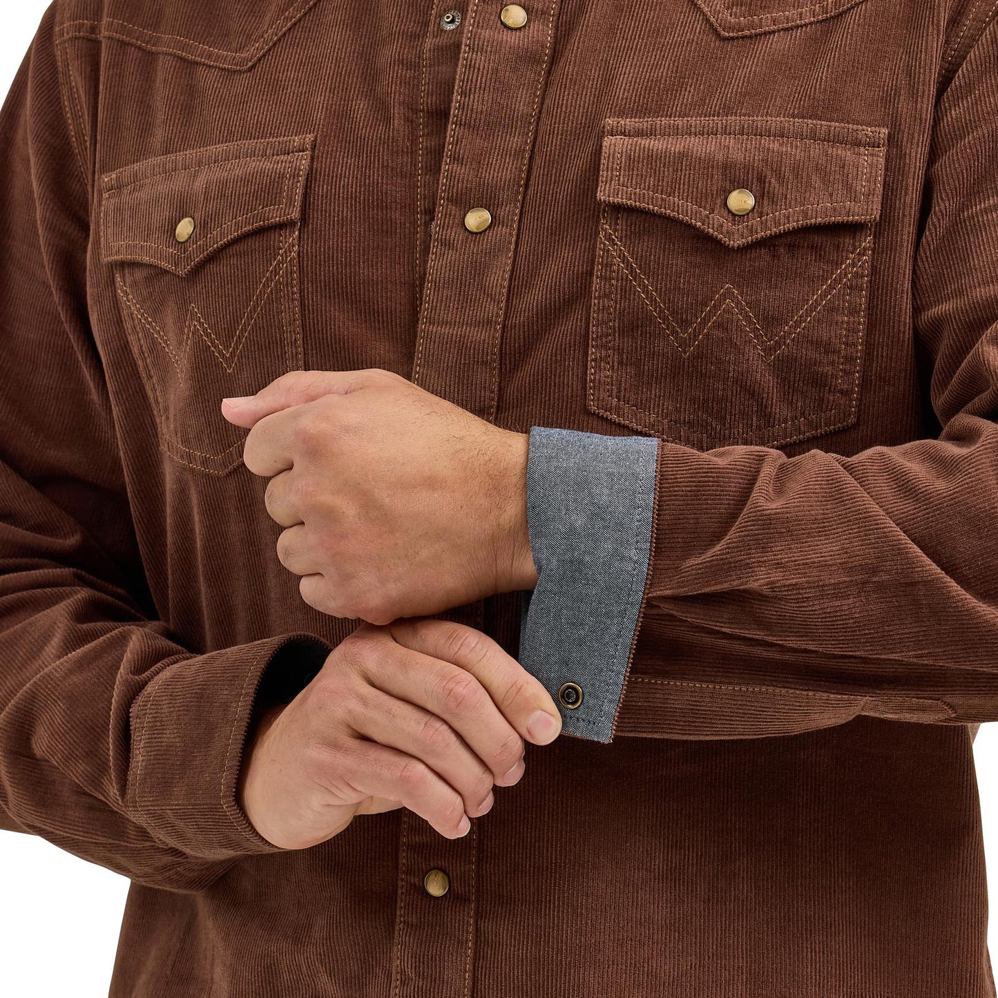 Wrangler Retro® Premium Long Sleeve Shirt - Modern Fit - Brown