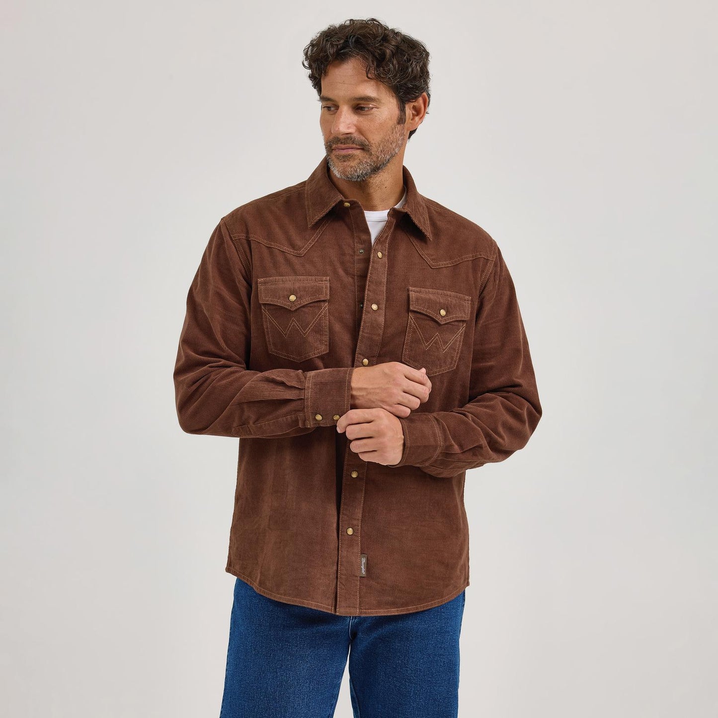 Wrangler Retro® Premium Long Sleeve Shirt - Modern Fit - Brown