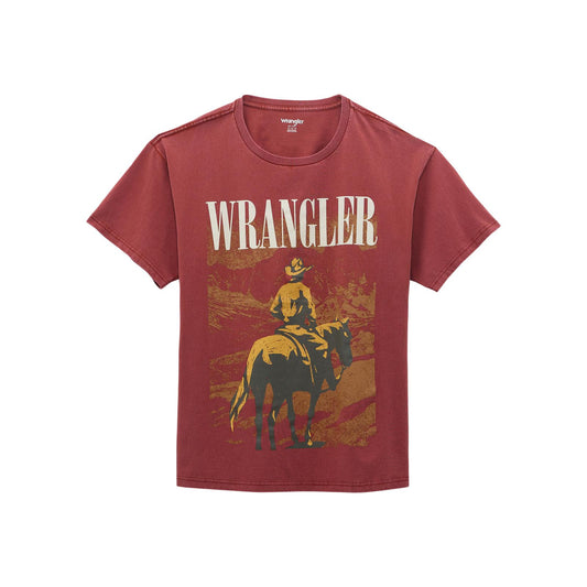 Wrangler Retro Short Sleeve Graphic T-Shirt - Oversized Fit - Chili Oil