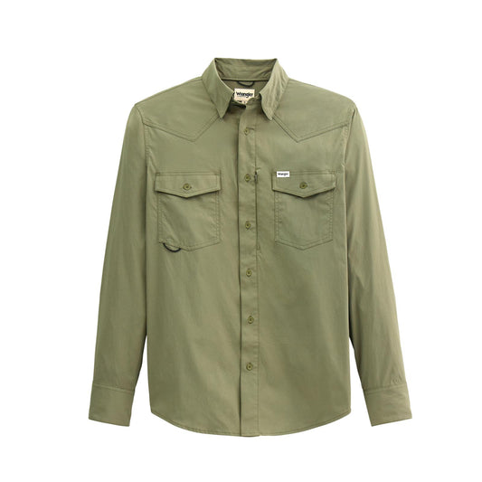 OLIVE GREEN LONG SLEEVED SHIRT