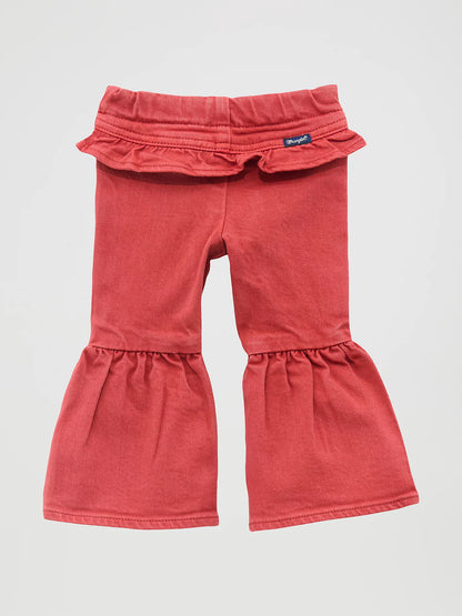 Little Girl's Vibrant Ruffle Leg Flare Jean