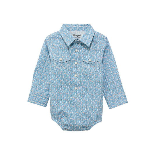 Wrangler Baby Boy Long Sleeve Bodysuit - Blue - 112374303