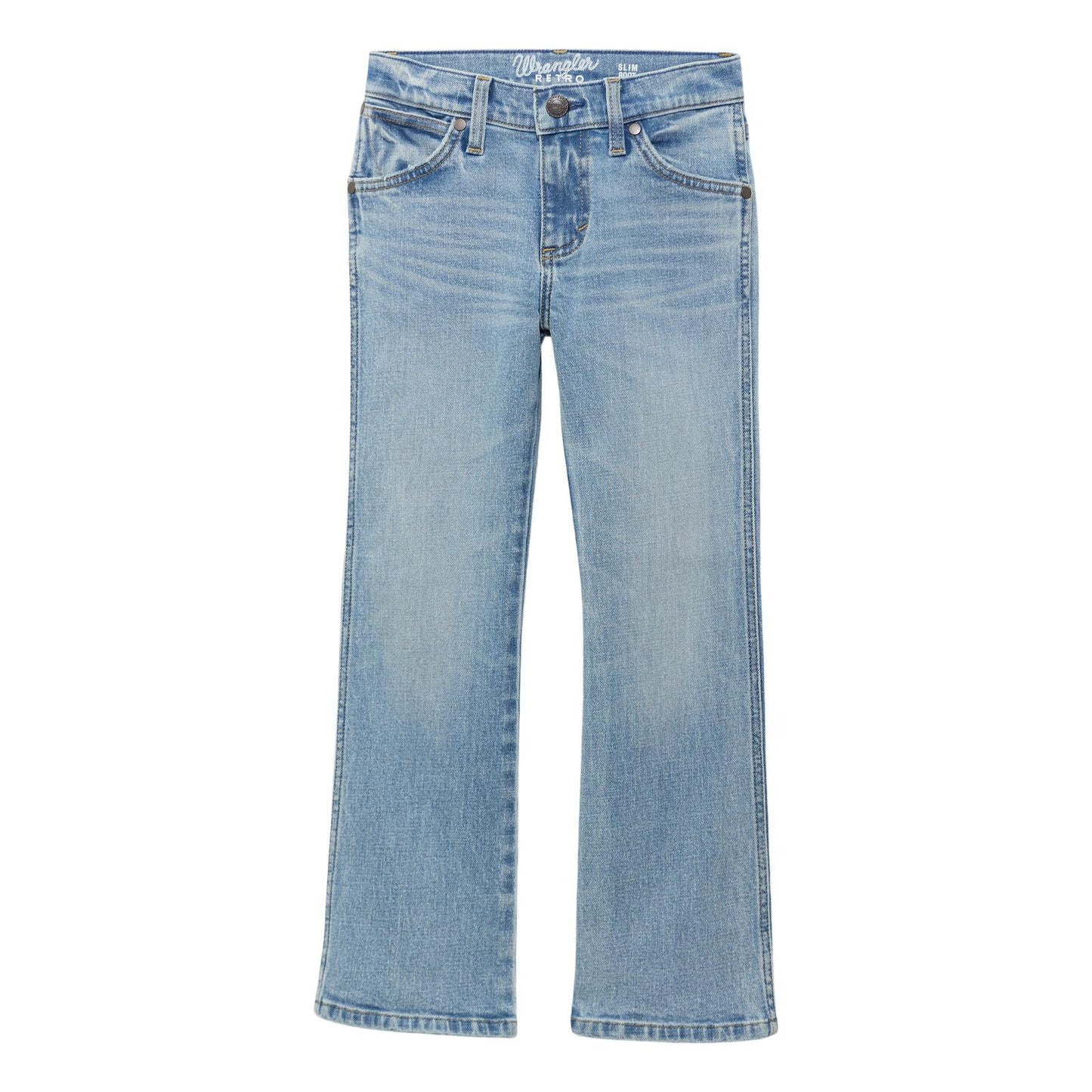 Light blue jeans on a white background