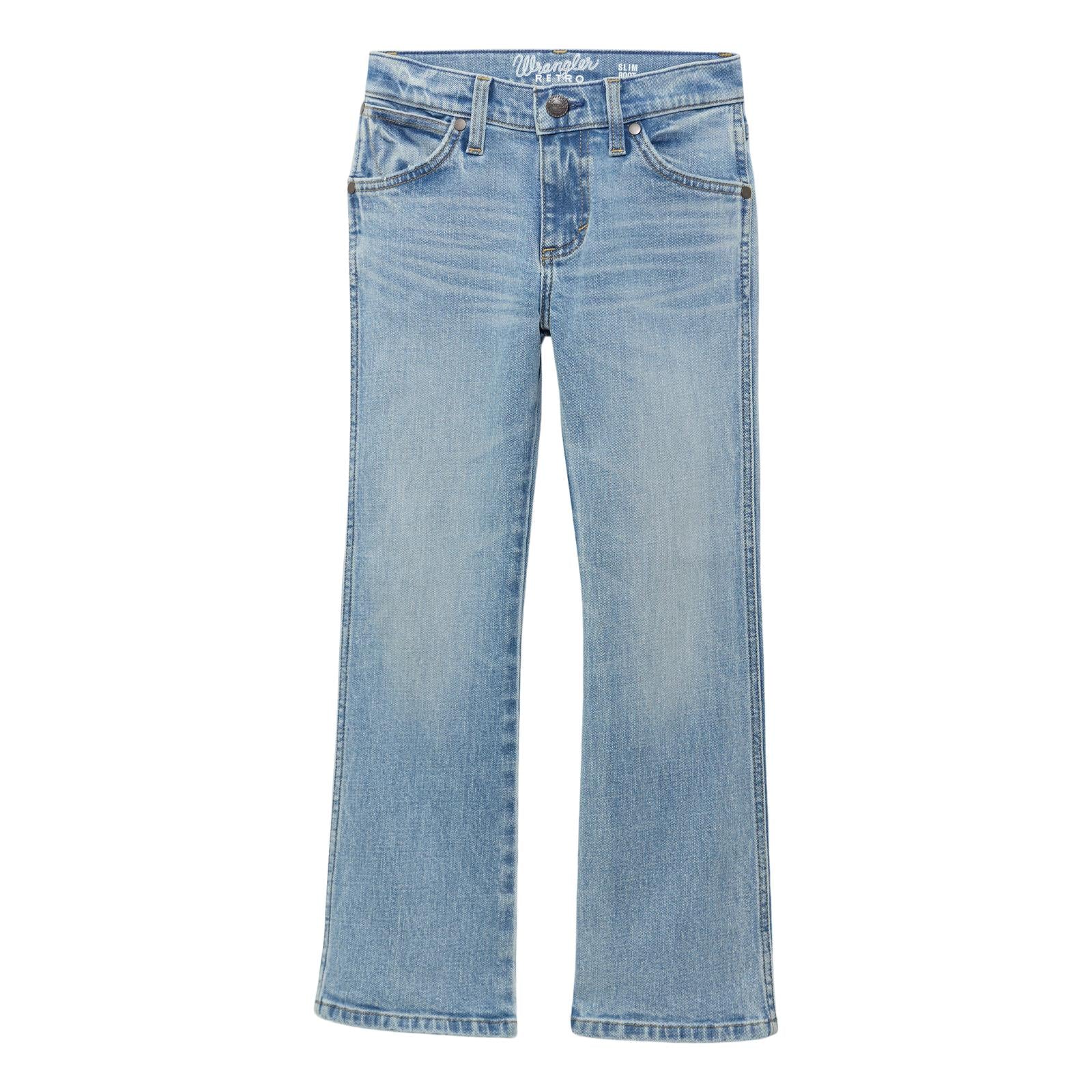 Light blue jeans on a white background