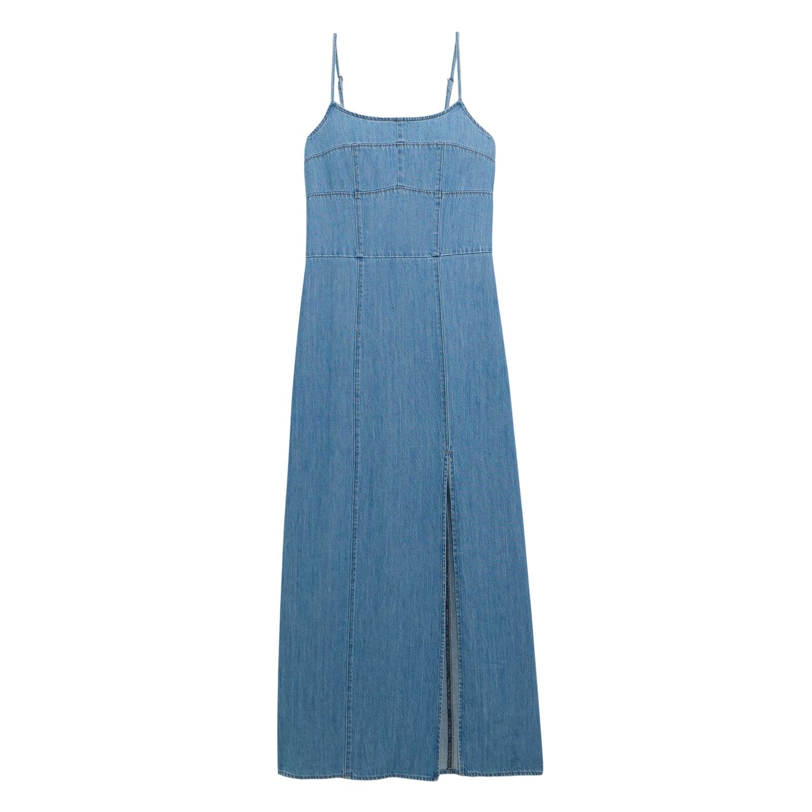 Wrangler Women's Denim Slit Front Maxi Dress - 112375237 SACS Supply & Outfitters Wrangler Women's Denim Slit Front Maxi Dress - 112375237 SACS Supply & Outfitters