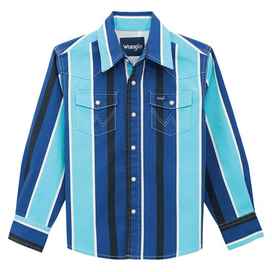 blue striped shirt on white background