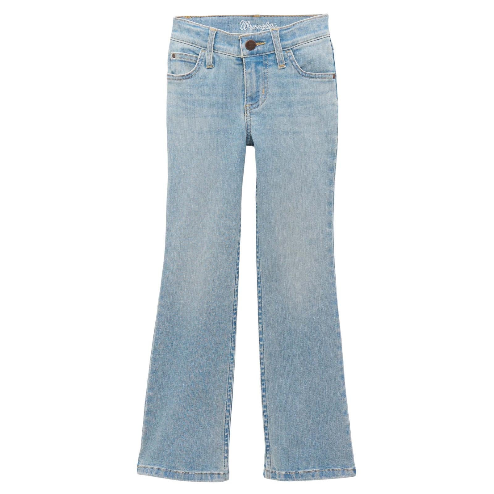 Light blue jeans on a white background