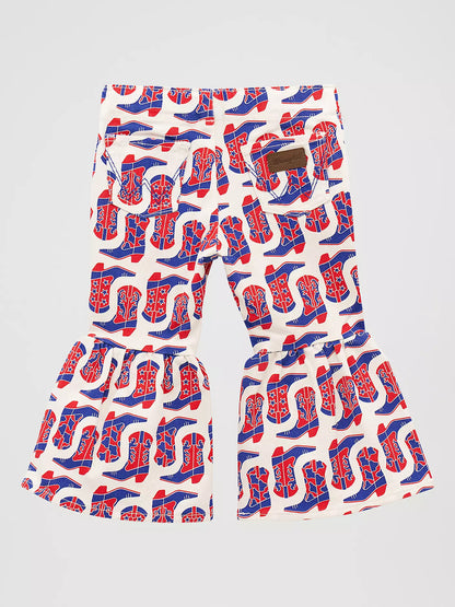 Infant Girl's Wrangler Print Ruffle Flare Jean #112379569