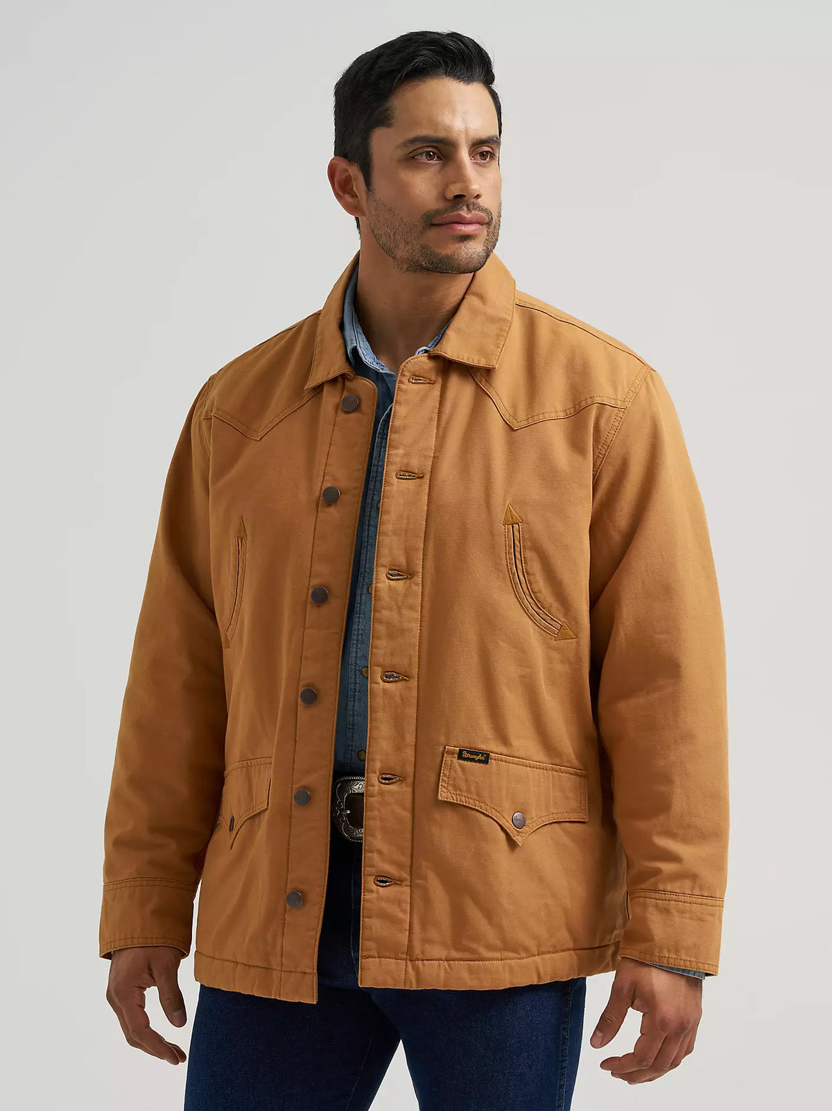 Quilted Flannel Lining, Vintage Western Chest Pockets, Button Closure, Hidden Inside Chest Pocket, Snap Cuff Closure, Snap Front Hand Pockets.