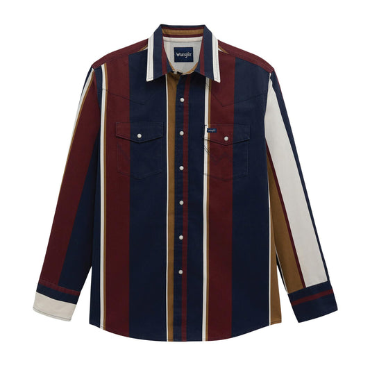 Navy Multi long sleeved on white black ground 