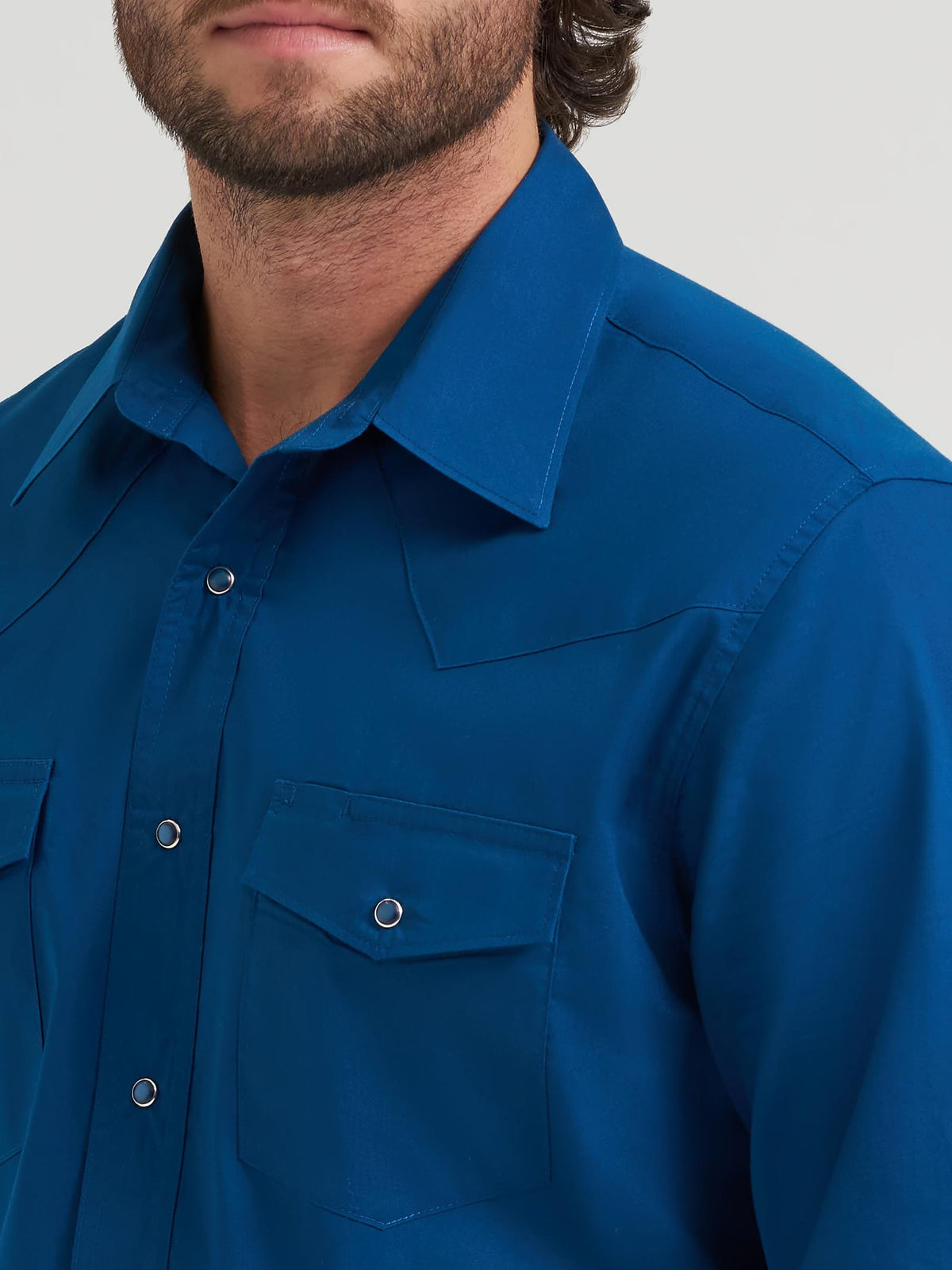 Western® Dress Western Solid Shirt - Classic Fit - Blue - 112382004