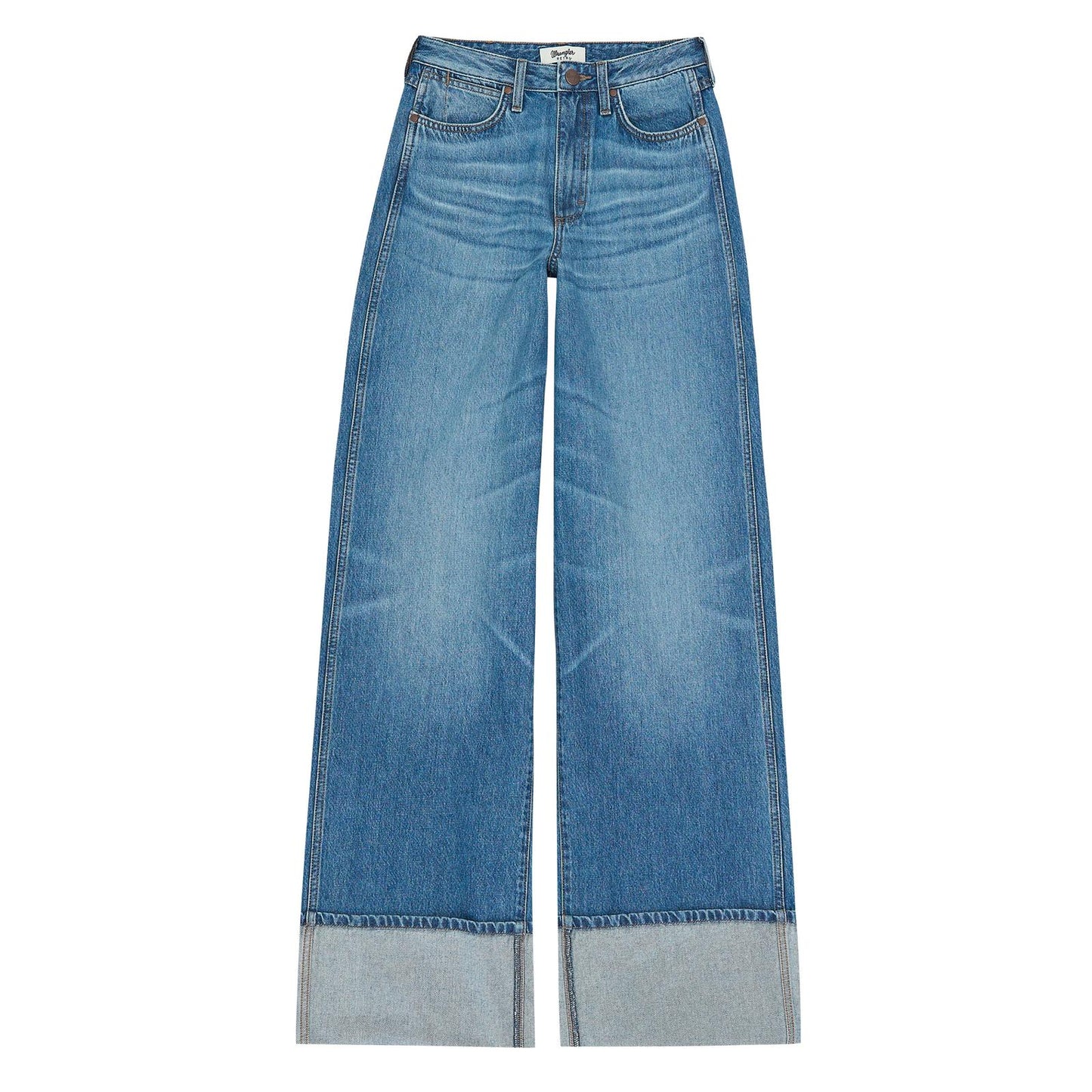 Blue jeans with a white background