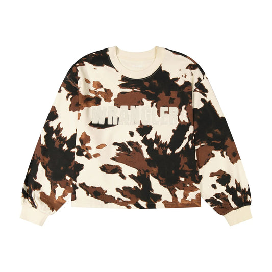 Wrangler® Crew Fleece - Oversized Fit - Cow Print - 112384040
