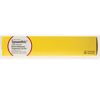 Yellow box of Synanthic dental product on a white background