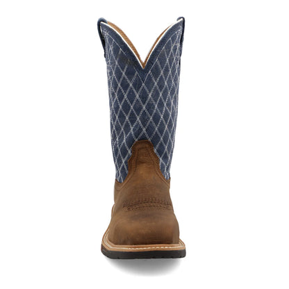 11" Western Work Boot - Brown & Blue - WXBN001