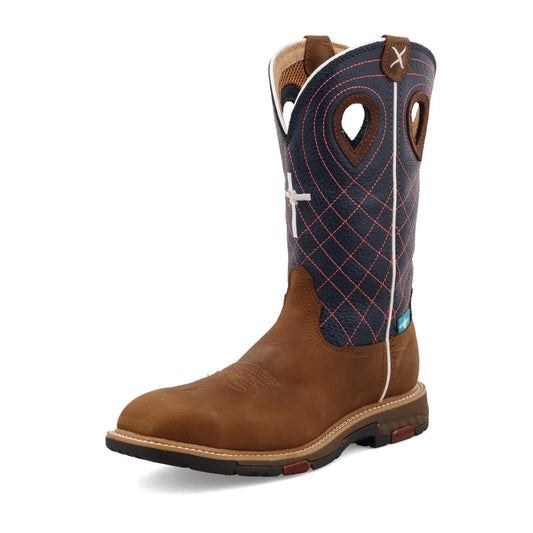 11" Western Work Boot - Brown & Navy - WXBAW01