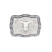 Crumrine Barbed Silver Black Belt Buckle