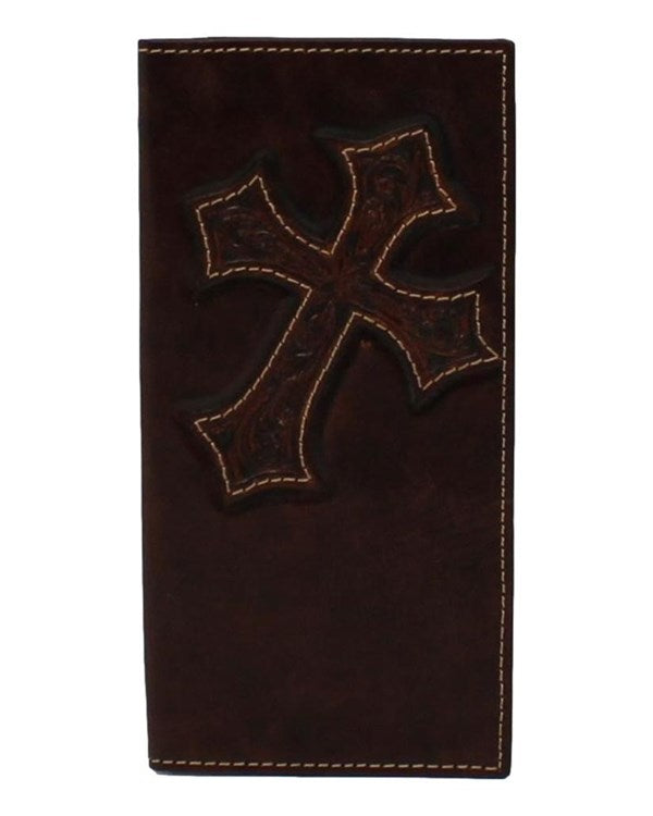 Ariat Boy's Floral Embossed Cross Leather Rodeo Wallet