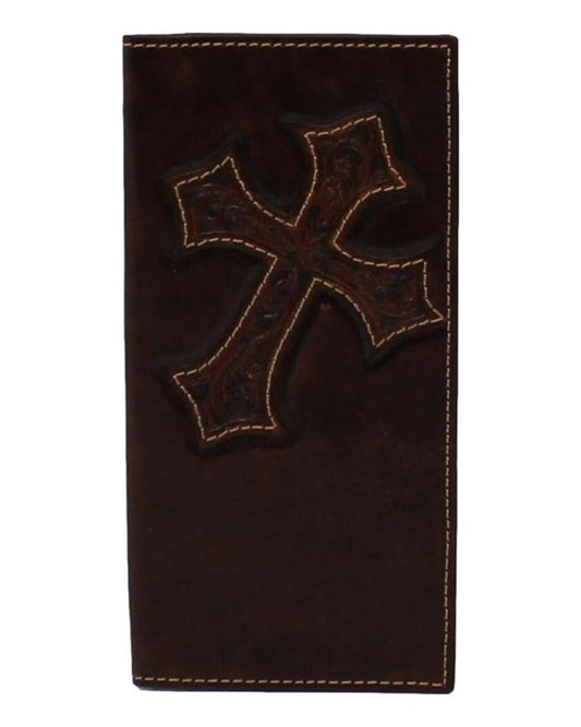 Ariat Boy's Floral Embossed Cross Leather Rodeo Wallet