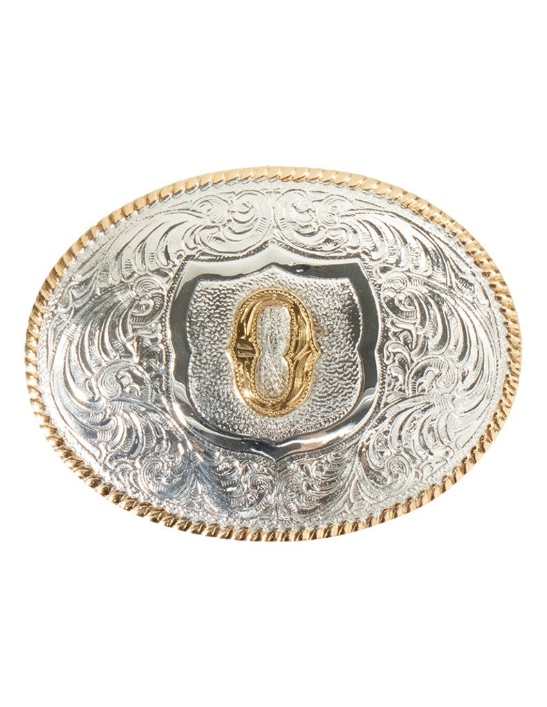 OVAL ROPE EDGE INITIAL (O) BELT BUCKLE