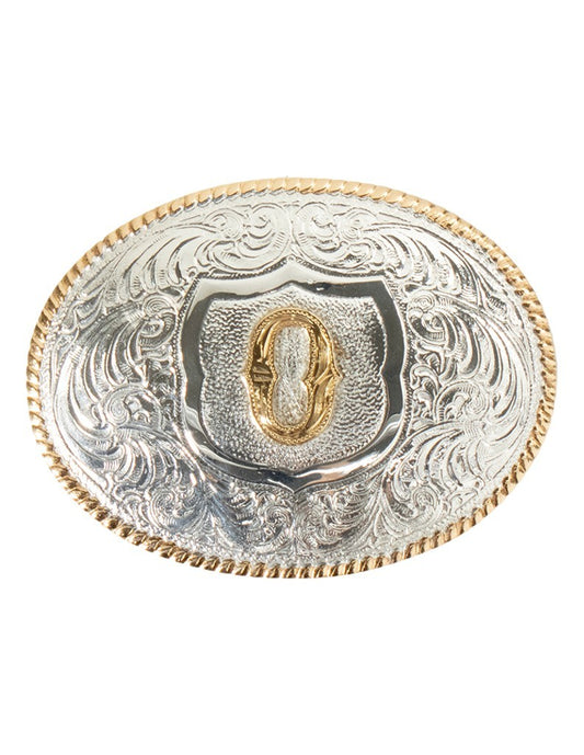OVAL ROPE EDGE INITIAL (O) BELT BUCKLE