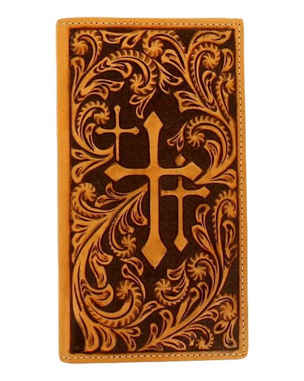 Nocona Men's Three Crosses Tan Rodeo Wallet