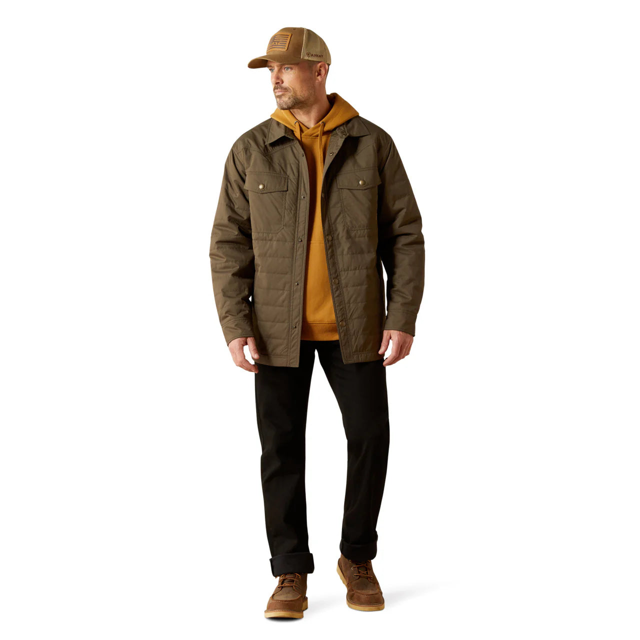 Ariat Mens Quilted Shirt Jacket Dark Green