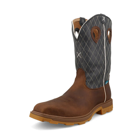 12" UltraLite X Work Boot - Brown & Dark Electric Blue - MULNW02