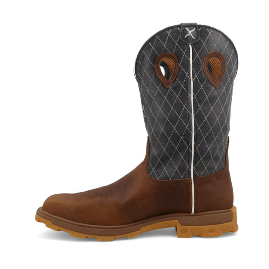 12" UltraLite X Work Boot - Brown & Dark Electric Blue - MULNW02